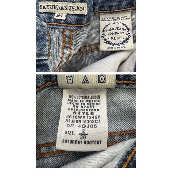 Polo Ralph Lauren Saturday Jean Cutoff Denim Micro Shorts Mid Rise Light Wash 2 - Picture 12 of 12